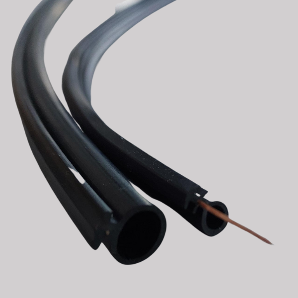 rubber extrusion profile with nylon glass cord insertion